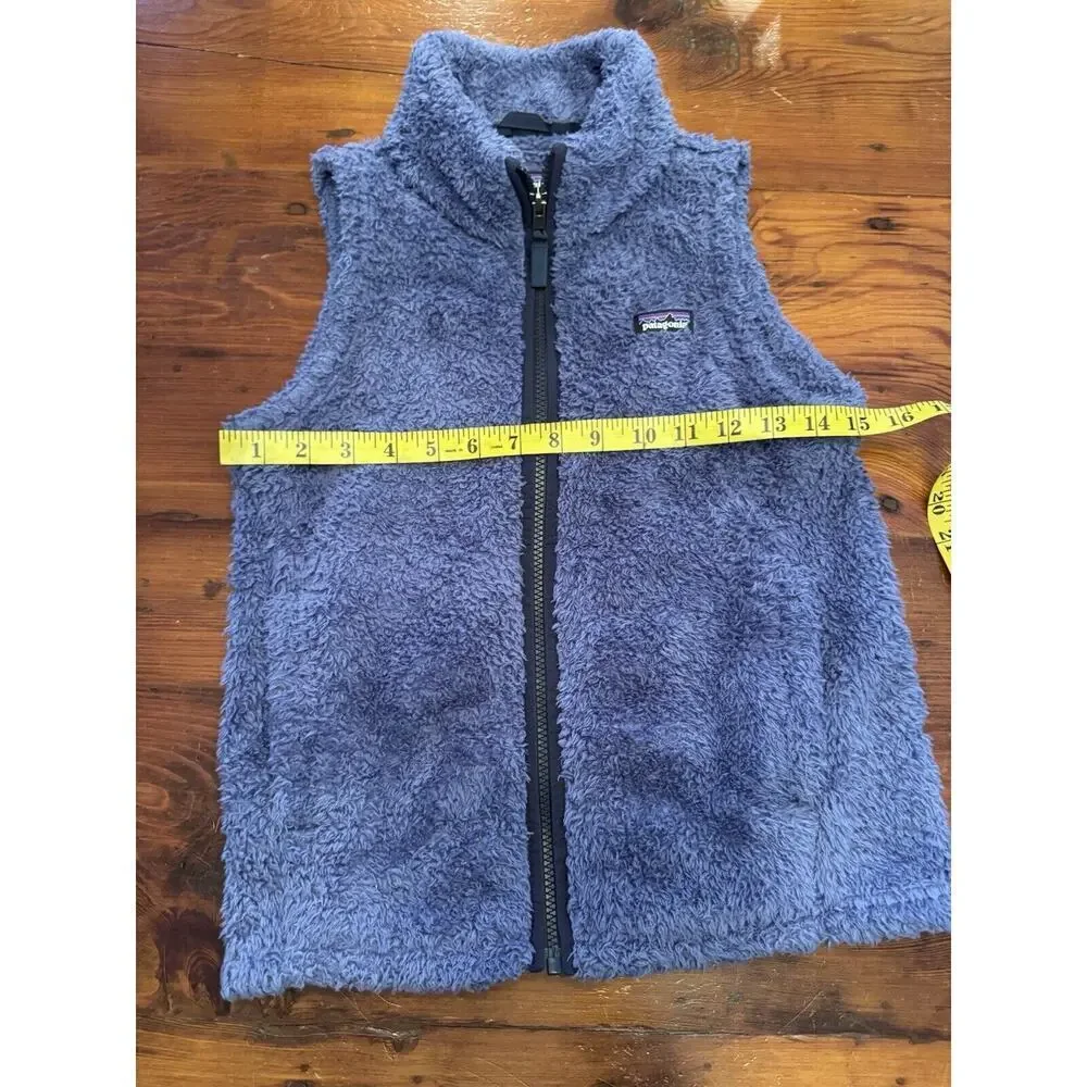 Patagonia Girls Los Gatos Sherpa Vest Jacket L (12) Smolder Blue